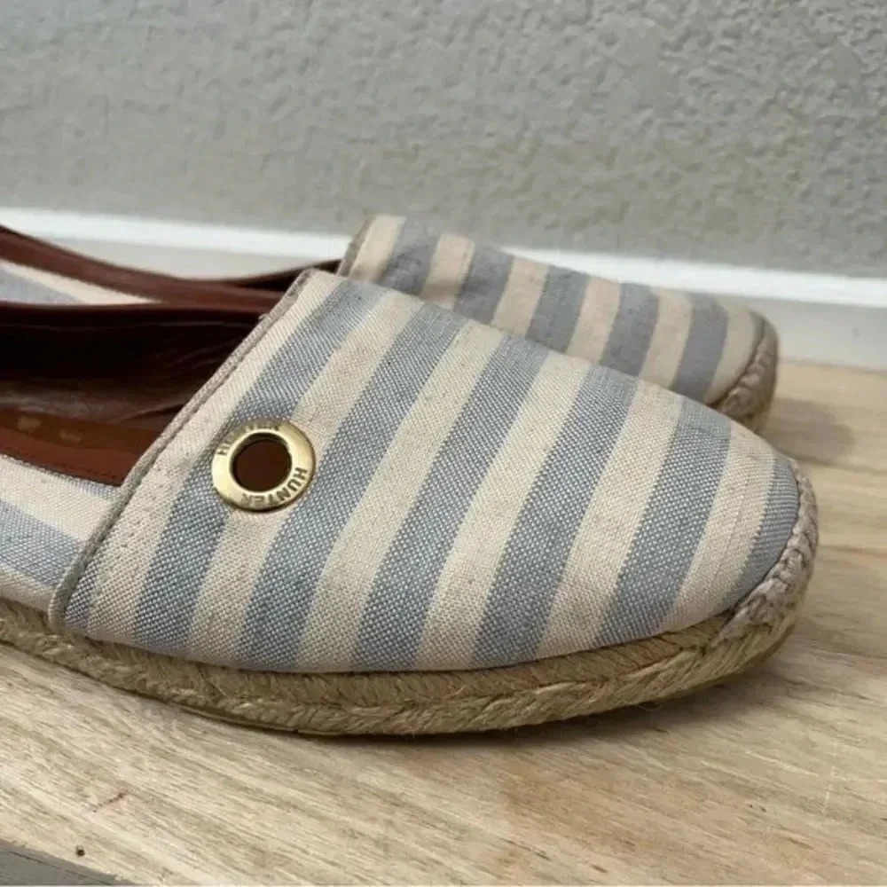 Hunter Adler Blue & White Stripe Espadrille Flats 40 / 9